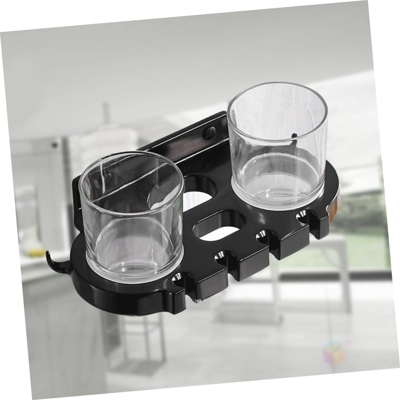 Zerodeko Spazzolino Bagno Portaspazzolino in Alluminio Con Ganci Design Multifunzionale Per Spazzolino Da Denti Bicchiere Dentifricio Asciugamano Ecc e Facile Da Installare