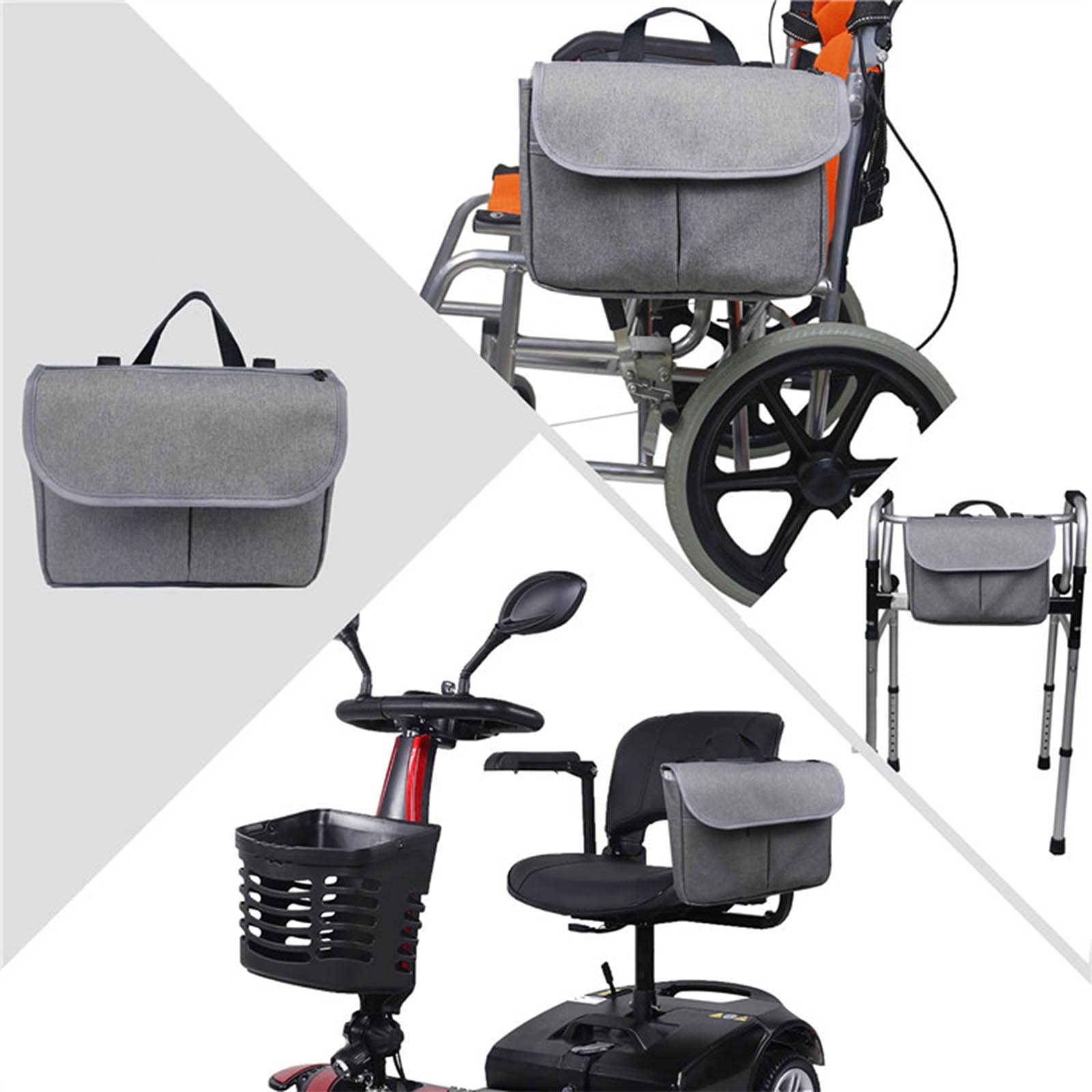 Bolsa para silla de ruedas, con funda para reposabrazos para silla de ruedas, accesorios para silla de ruedas y andador para movilidad, correas flexibles que permiten una fácil instalación