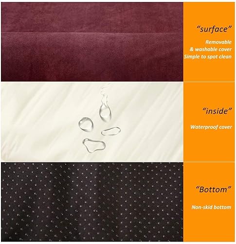 Miniatura 5 de Laifug Almohada ortopédica de espuma viscoelástica extragrande para cama de perro (50 x 36 x 10 pulgadas, chocolate) forro duradero a prueba de