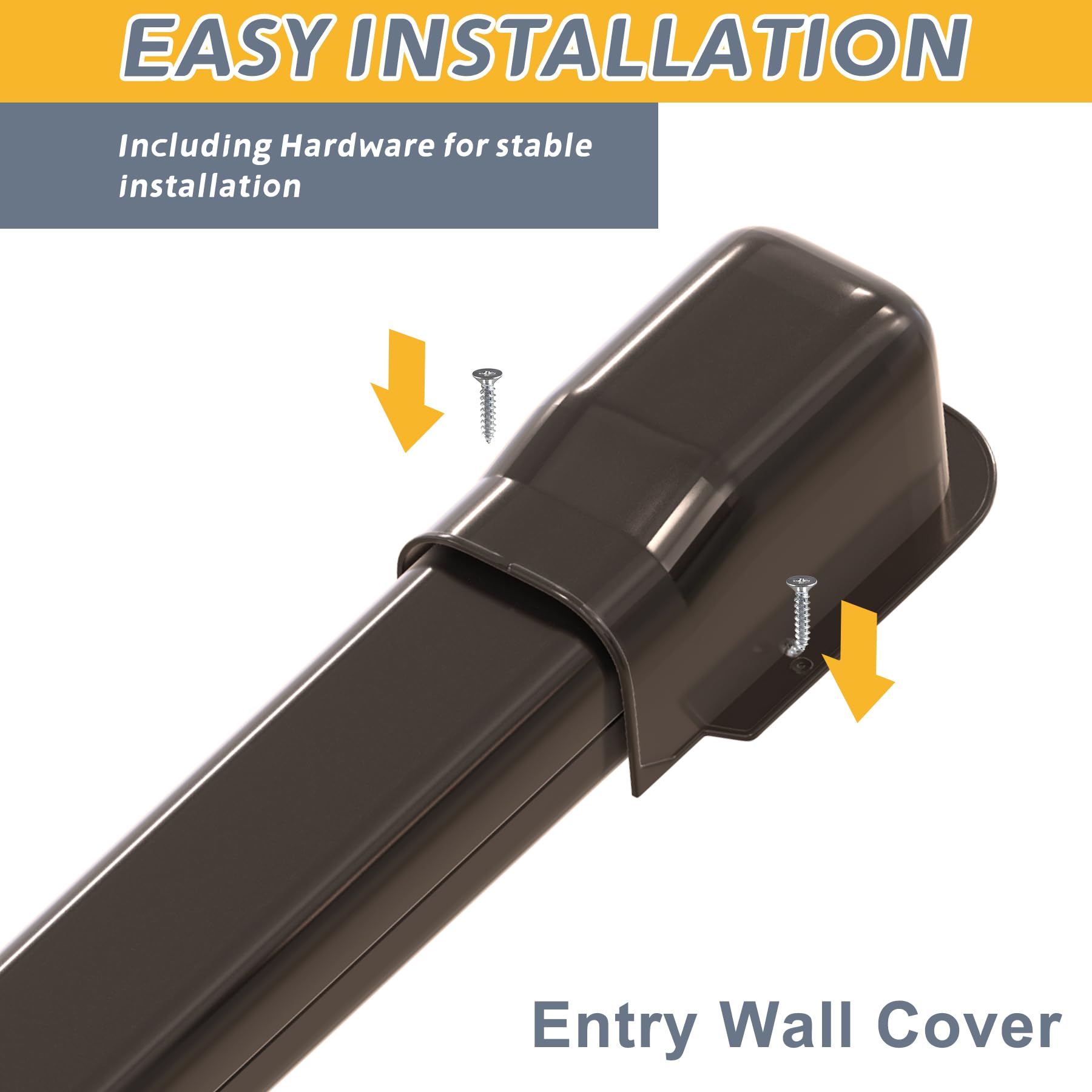 Tapa de entrada de pared de 3 pulgadas de ancho, accesorios de mini línea dividida, kit de cubierta para aire acondicionado mini split sin conductos, aire acondicionado central y sistema de 4