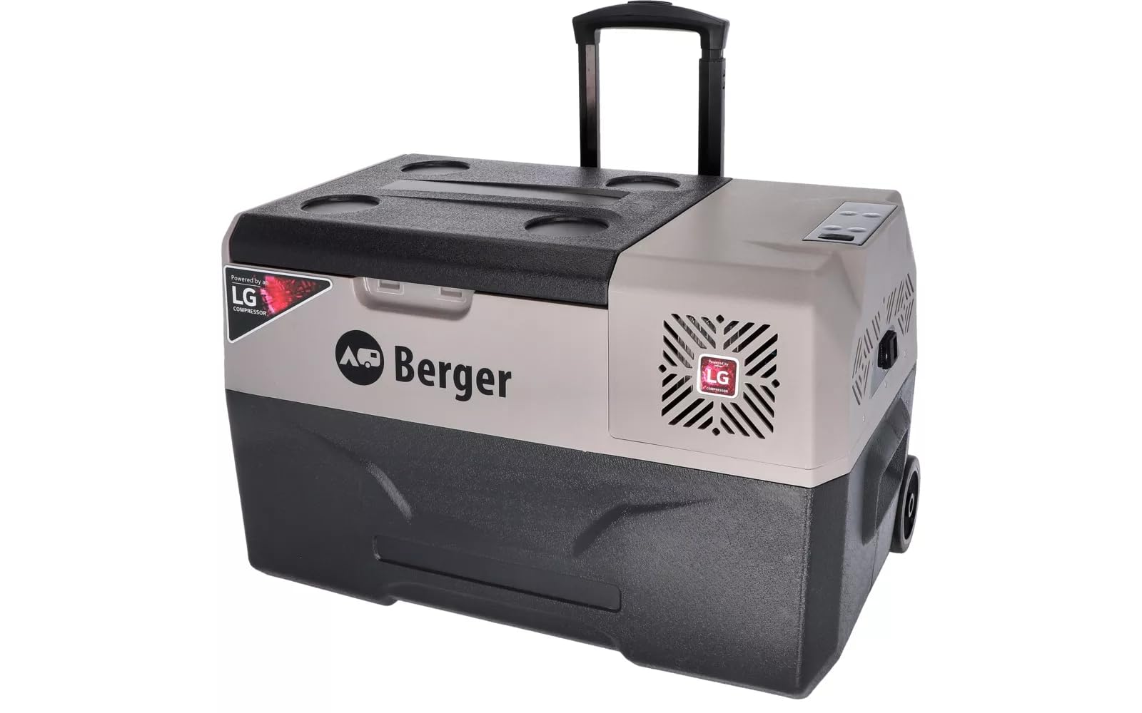 BERGER | Nevera de compresor B40-T 29 L, 12 V, 24 V, 230 V, Conector eléctrico, con Ruedas, silenciosa y Ligera, Ideal para Camping, jardín, Playa y Festival