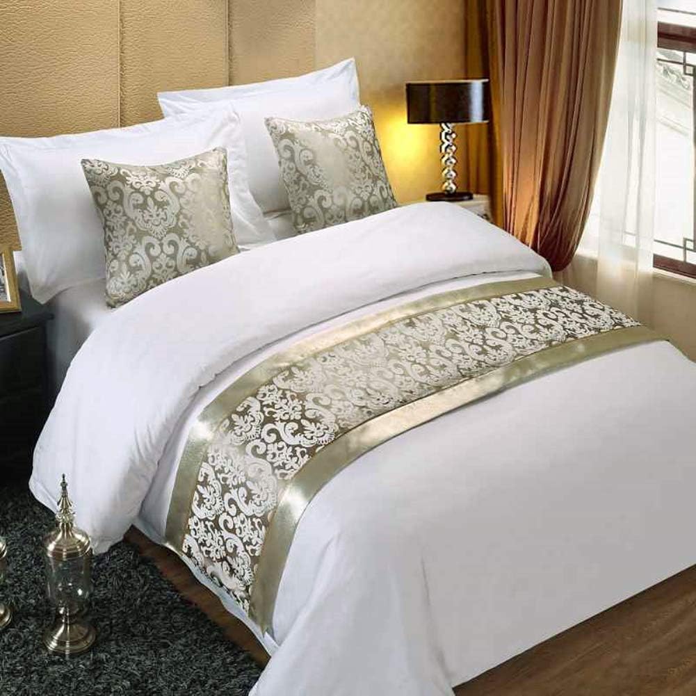 Twelve Silver Bed Runner Bedding Scarves King Bed Scarf for Home Hotel Decorations 19.7x94.5in