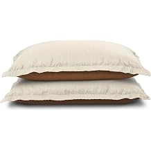 PureCare Pillow Sham Set + Cooling/Rayon Made from Bamboo, Queen, Ivory/Clay