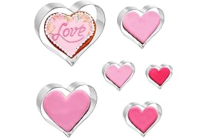 Set of 6 Heart-Themed Cookie Cutters: A Valentine's Day Essential