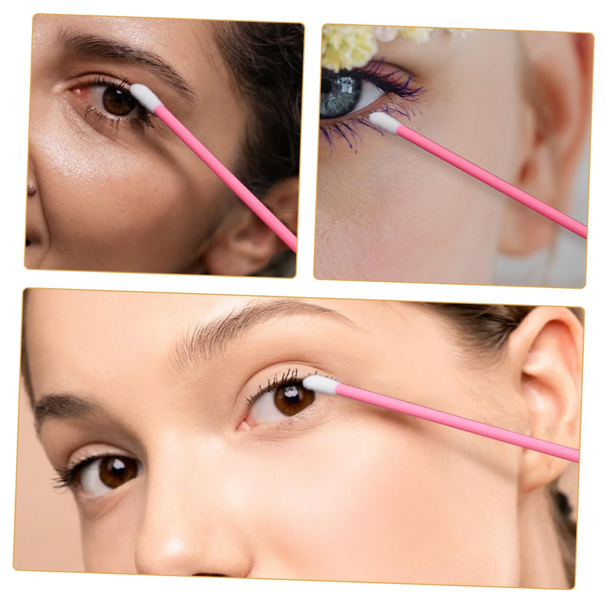 TOVINANNA Convenient Soft Lip Brush Heads 500pcs Disposable Flocking Makeup Brush Tool for Lipstick Lip Gloss