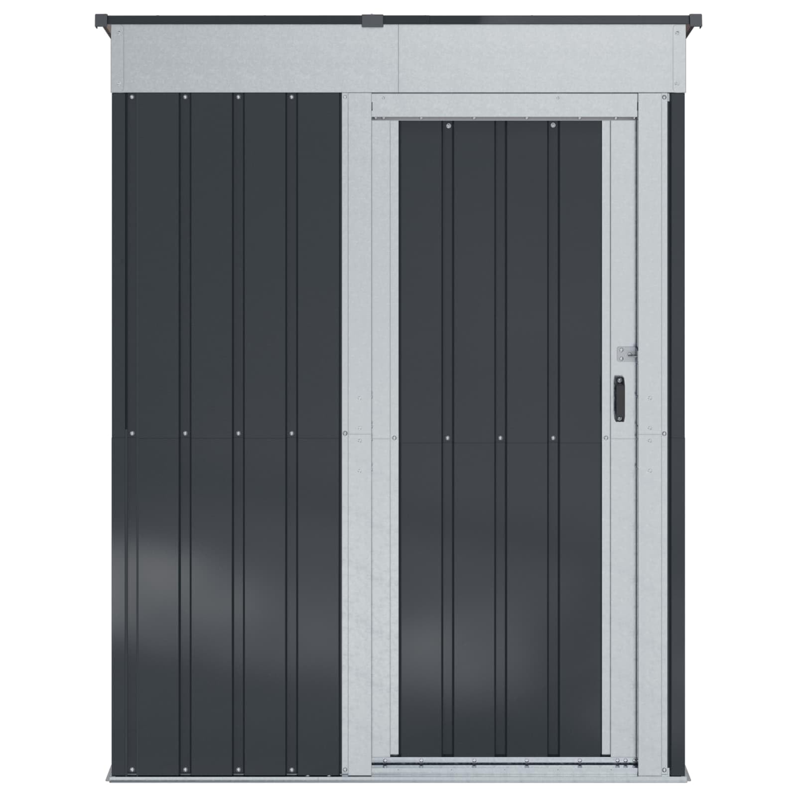 IKAYAA Cobertizo de Jardín Exterior 137 x 81 x 180 cm Caseta de Jardín Exterior Metálica Armario Exterior para Almacenamiento de Herramientas para Patio Terraza Antracita