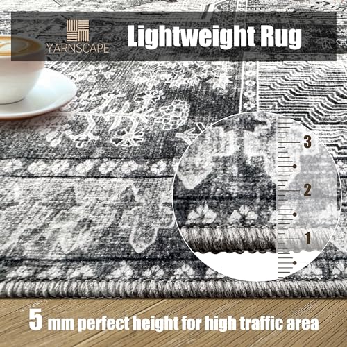 Tapete vintage lavable 6' x 9' para interiores miniatura 7