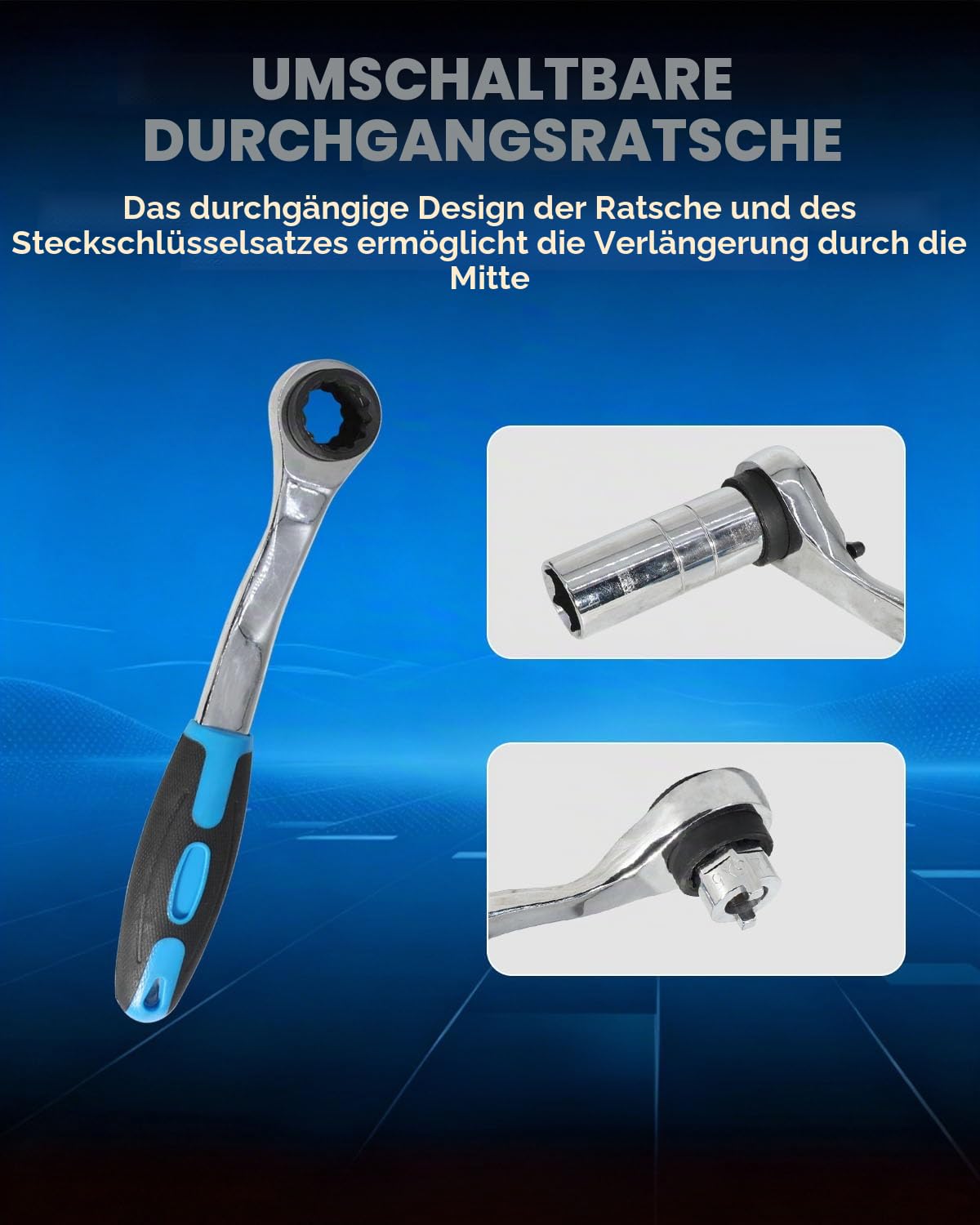 Stoßdämpfer-Strebenmutter-Entferner, feststehendes Set, Lenknabe, Federbeinspreizer, Demontagebuchse mit Ratschenadaptern, 60-teiliges Stoßdämpfer-Werkzeug