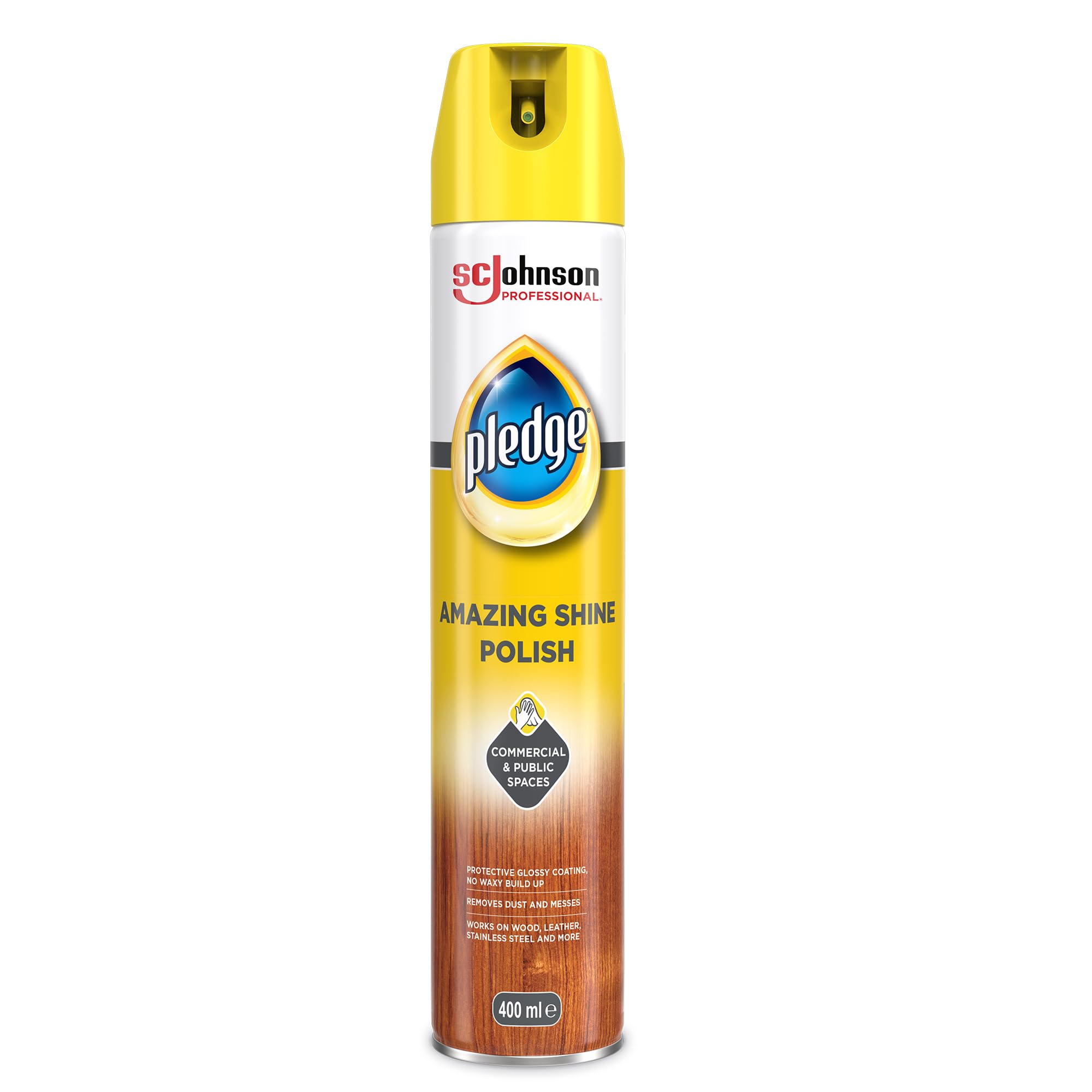 SC Johnson Professional Pledge Amazing Shine Polish – Restores Gloss & Protects Surfaces – Quick Drying – Fresh Scent – 400ml Spray - for Professional Use Only