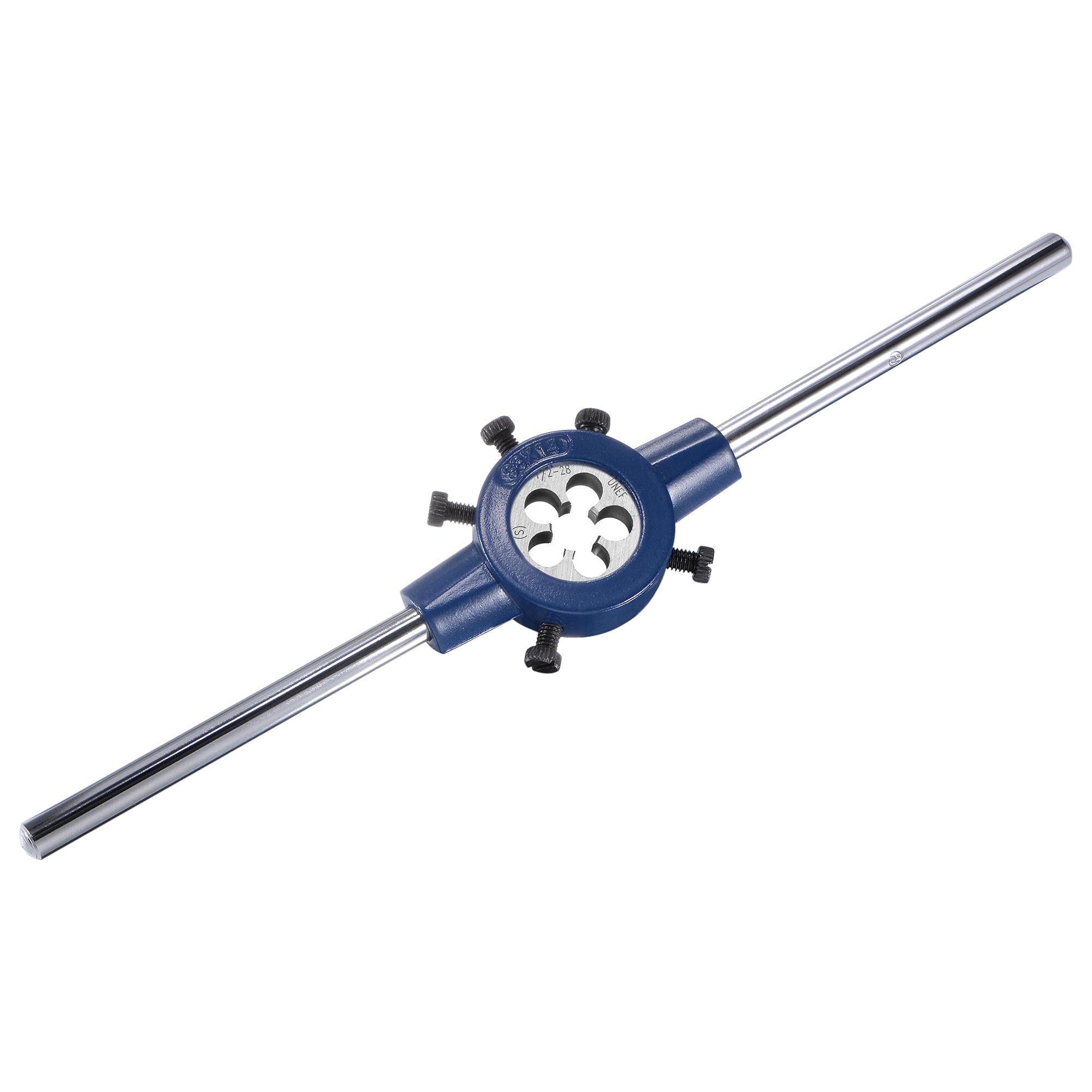 uxcell Die Stock Handle Wrench Set, 1/2-28 UNEF Threading Die and 38mm (1-1/2") Holder (Fits: 26mm-38mm OD / M12-M16 Round Dies) Adjustable for Bolt Thread Repair — Amazon image 5