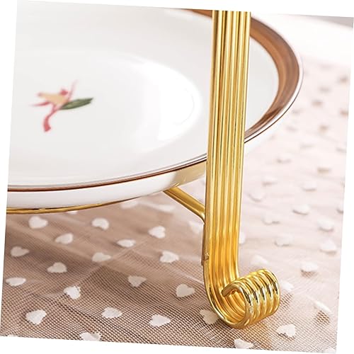 Miniatura 2 de FELTECHELECTR Bandeja de postre Bandeja de metal de 2 niveles Soporte de pastel de metal Soporte para servir soporte para tartas Soporte de plato de