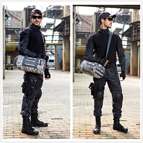 UNISTRENGH Military Tactical Duffle Bag Molle Gym Travel Hiking and Trekking Sports Bag, ACU Camouflage