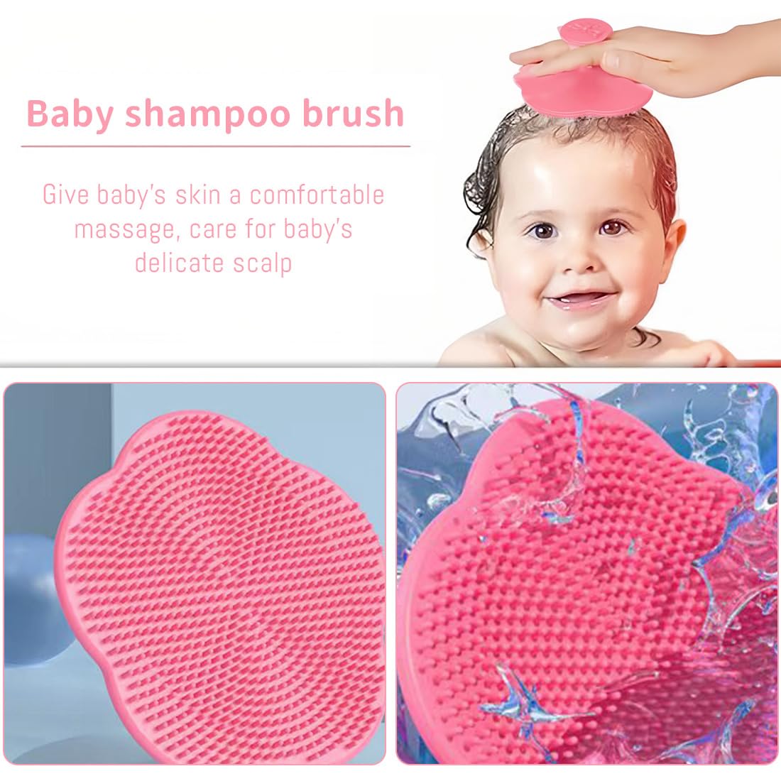 2 Pezzi Pettine Neonato, pettine crosta lattea neonato Pettine Crosta Lattea Spazzola e Pettine Neonato Pazzola per Bambini In Silicone per Pettinare i Capelli per Neonati e Bambini Piccoli