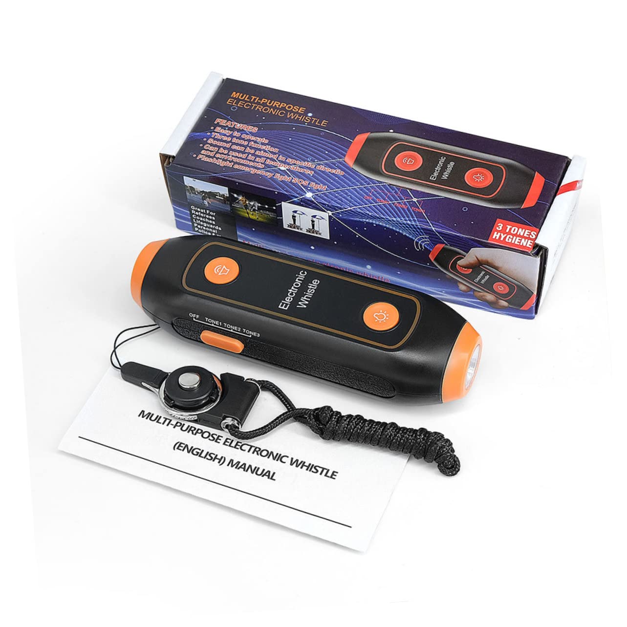 Fischio Elettronico Gli Allenatori Fischiano con Il Cordino Fischietti Elettronici per Arbitri Fischietto a Batteria Fischio Ad Alto Volume Fischi di Calcio Addominali Rosso