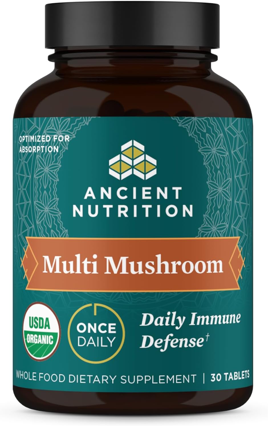 Mushroom Supplement , Organic Multi Mushroom Immune Support Tablet, Supports Stress Response, Gluten Free, Paleo and Keto Friendly, 60 Count