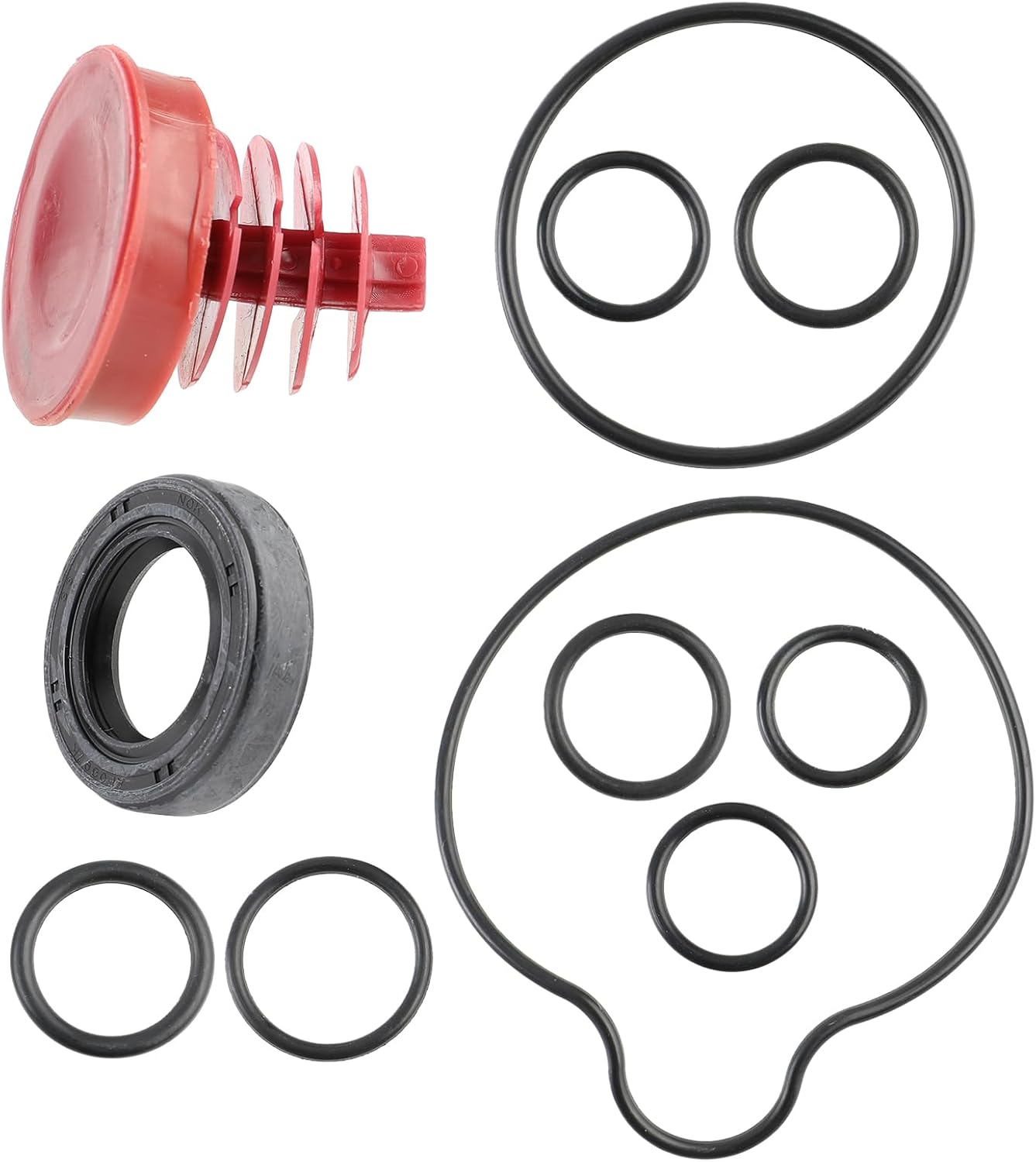 MOTOALL 91347-PAA-A01 10Pcs Power Steering Pump Seal Kit Fit for Honda Accord Civic CR-V Element Odyssey for Acura TL TSX RDX MDX Replaces 91345-RDA-A01