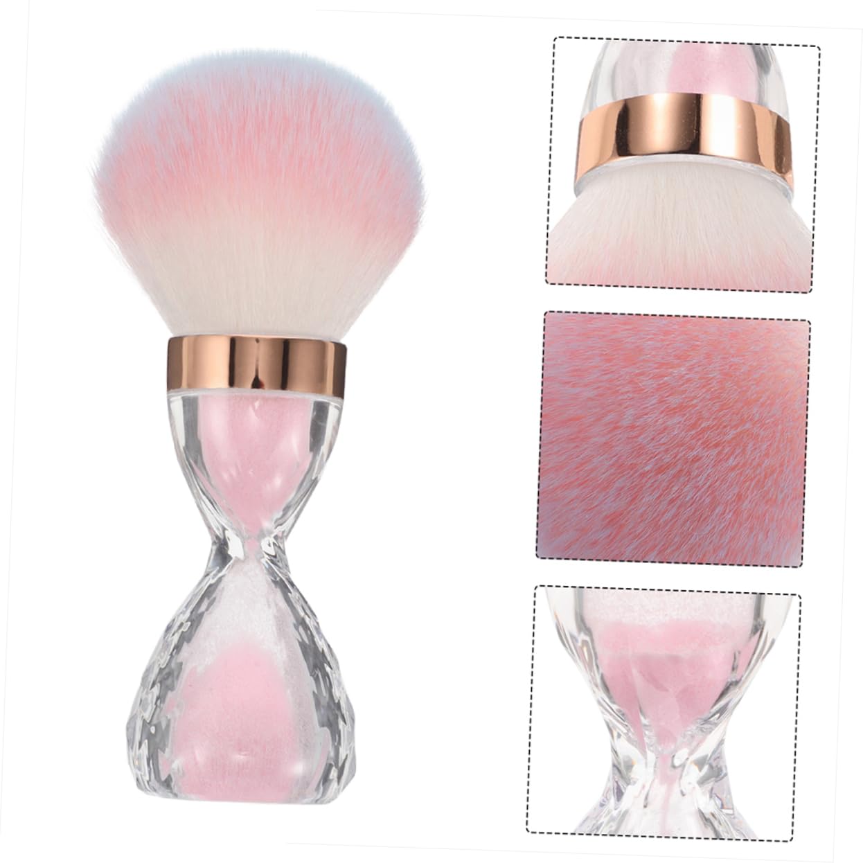 2pcs Nail Art Dust Brush Gentle Fingernail Brush Cleaner for Dip Powder