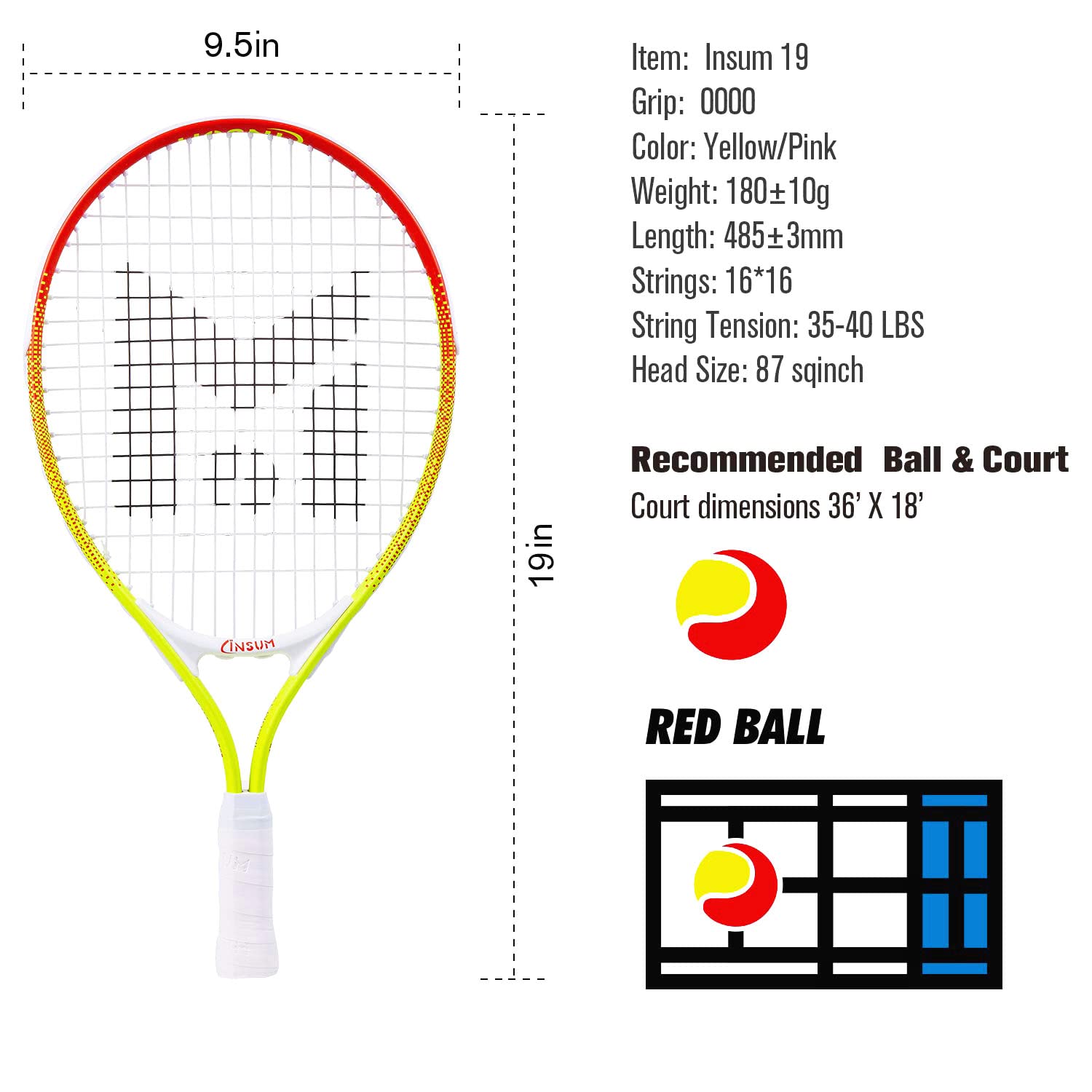 HEAD Instinct Junior 23 Tennis Racquet, 98 Sq. in