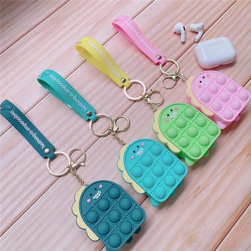 Image of AUGEN Cute Pop It Coin Purse Pouch Keychain For Gifting With Key Ring Anti-Rust (Pack Of 1)