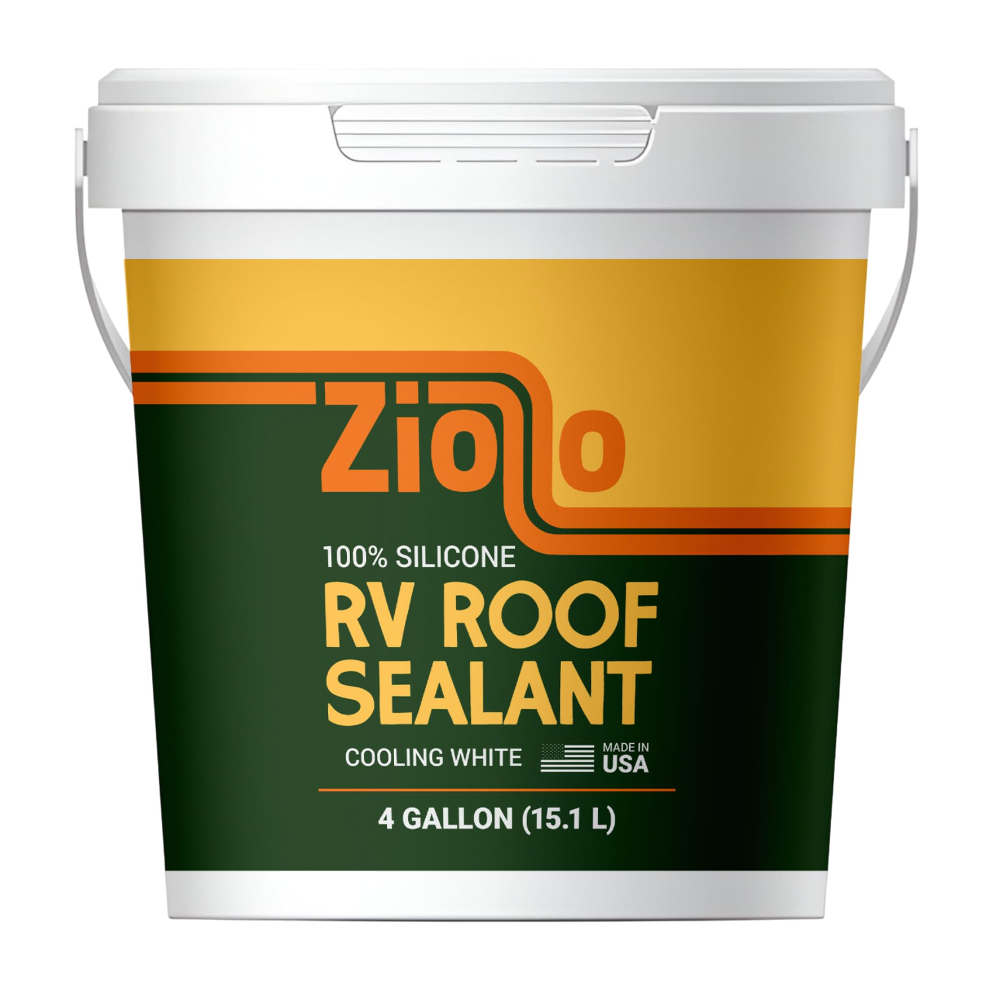 Ziollo RV Roof Sealant - Leak Repair 100% Silicone Liquid Rubber - Premium Waterproof Coating for Campers, Pop Up, Motorhomes, and Travel Trailers -