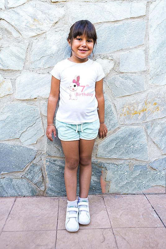 7th Birthday Shirt for Girls, 7th Birthday Dress for Girls, 7th Birthday T Shirt for Girls 7 Year Old Birthday Gift for Girls 7th Birthday Outfit Decoration Rabbit with Bow Birthday Clothes for Girls4