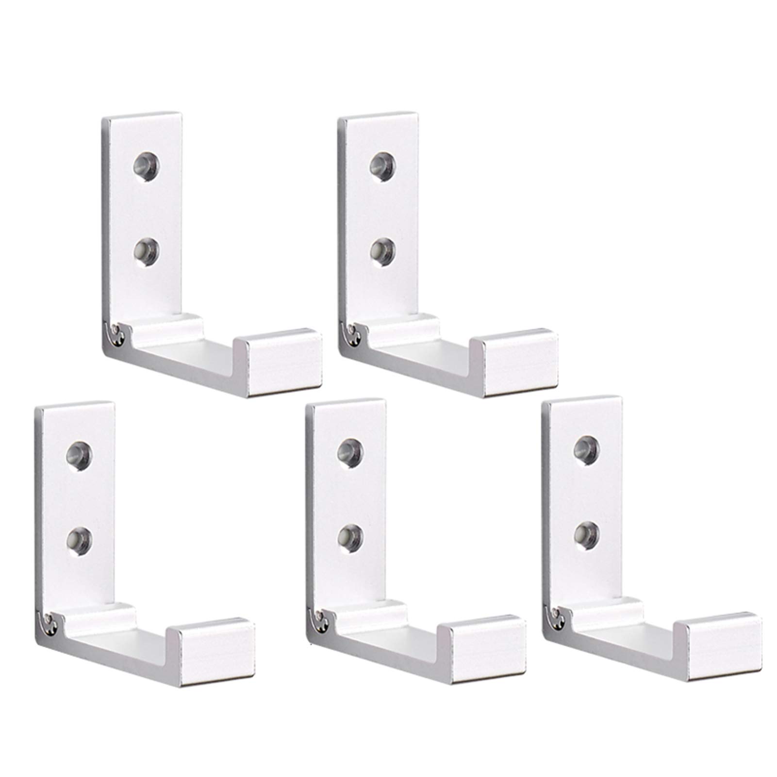 LXLTL Foldable Coat Hooks, Wall Aluminum Hooks, Hooks for Hanging Coats, Jacket, Towel, Key, Bags, Wall Mounted Adhesive Heavy Duty Folding Hooks,silver,5Pack