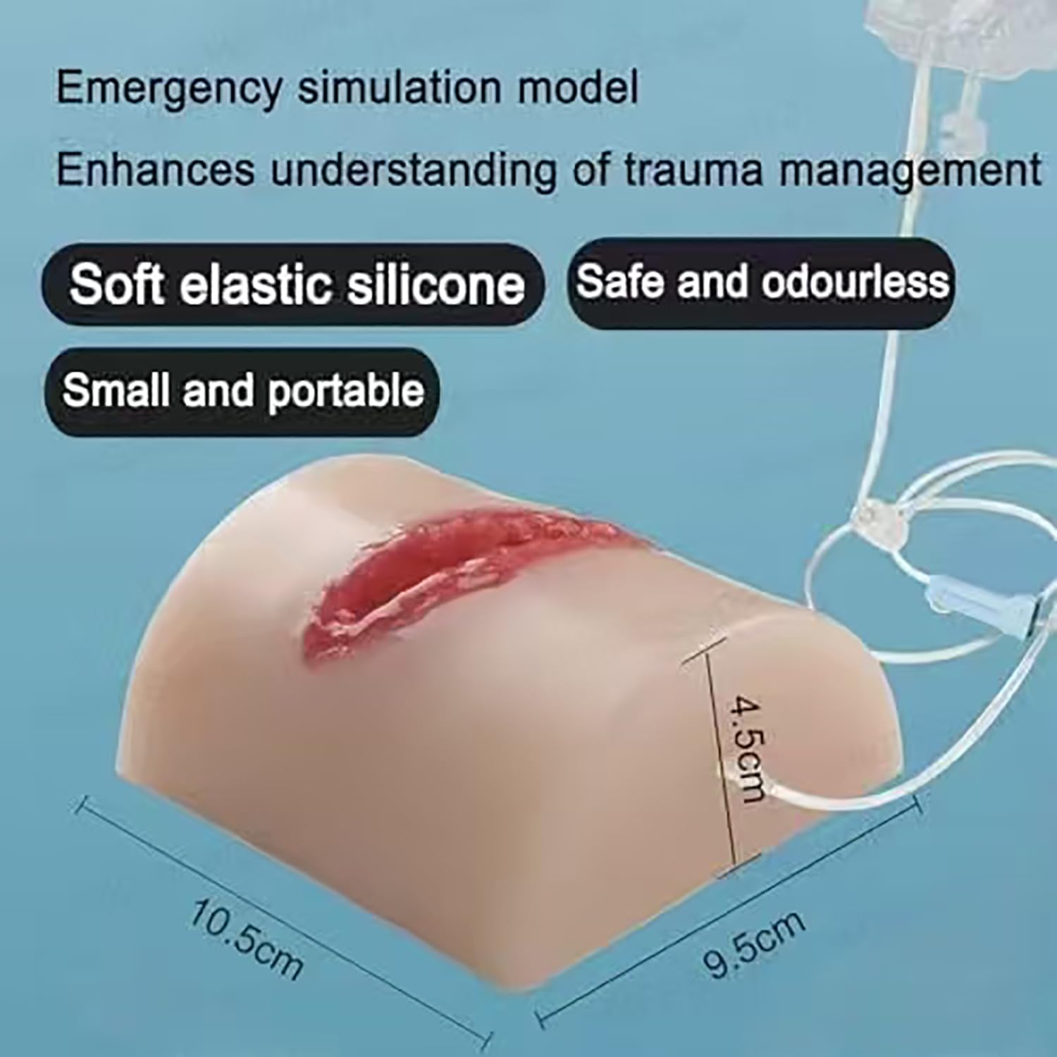 Modelo de entrenamiento de heridas para simulación de laceración, silicona elástica suave para el cuidado de heridas y práctica de vendaje, ideal para enseñanza en el aula y respuesta de emergencia