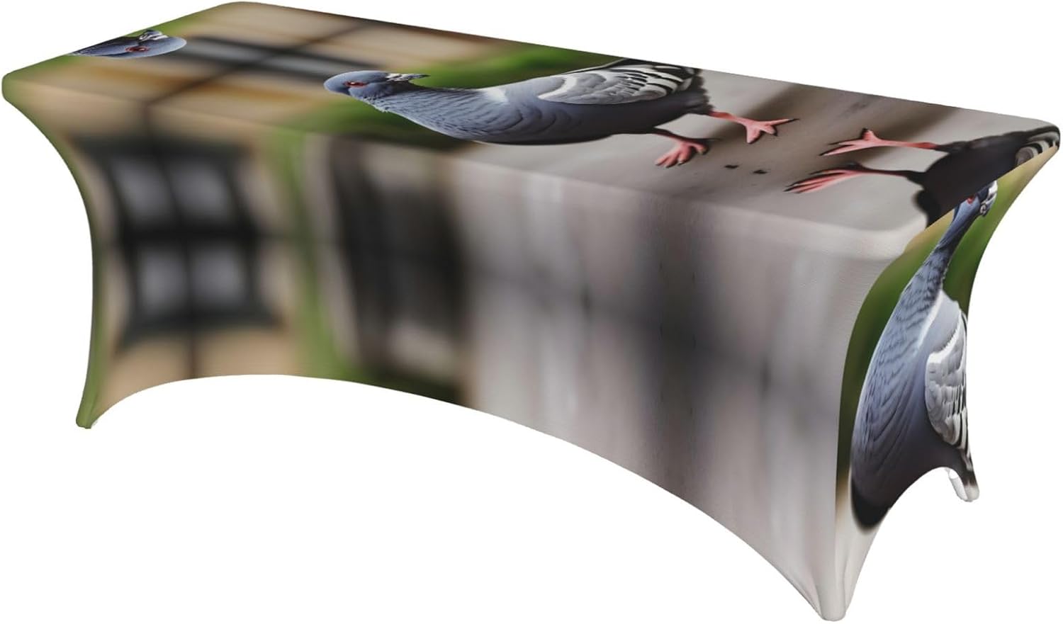 Grey Pigeon Print Table Cover Rectangular Tablecloth for 6-Foot Tables for Wedding Banquets Outdoor