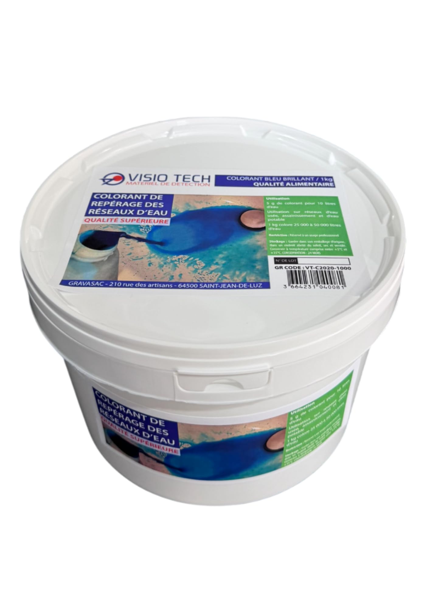 Colorante de localización, azul 1 kg, polvo soluble en agua