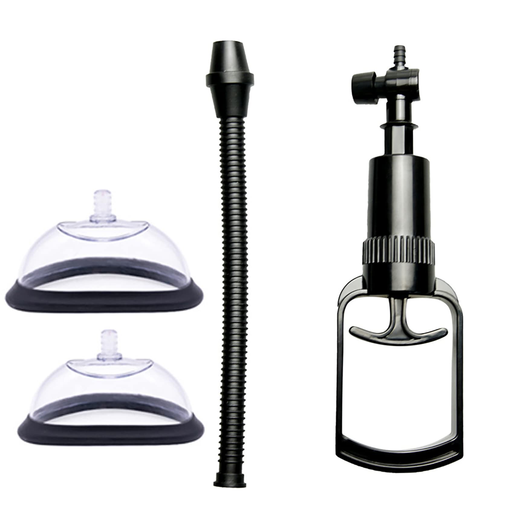 ScreaAss Professionelle Brustsauger Milchpumpe Vakuum Brustpumpe Mit S/L Saugglocke & Handpumpe Für Frauen Brustvergrößerung Nippelsauger Brust Stimulator SM Sexspielzeug,Schwarz,Set Drogerie & Körperpflege