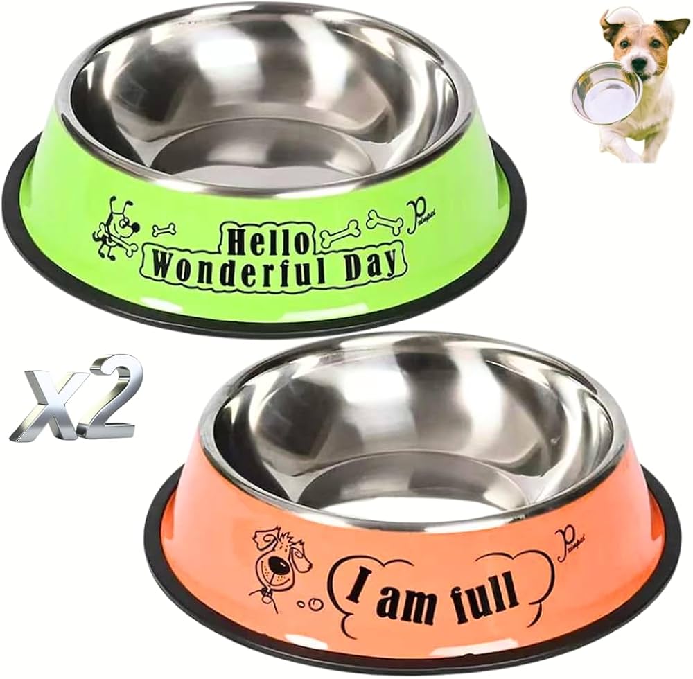 Ciotole Per Cani Acciaio Inox 2 Pezzi - Antiscivolo, 580ml, Rosso E Blu, Per Cuccioli E Adulti - Foto 9