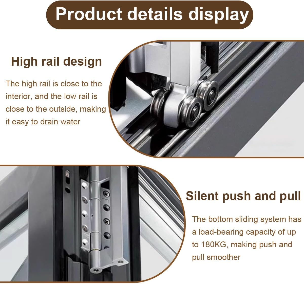 Custom Up Down Folding Serving Window, Concession Window with Reinforced Glass and Aluminum alloy frame, Double Hung Window for Dining Car/Bakery/Fast Food Restaurant, Customizable(WxH 35.4x47.2in/90x