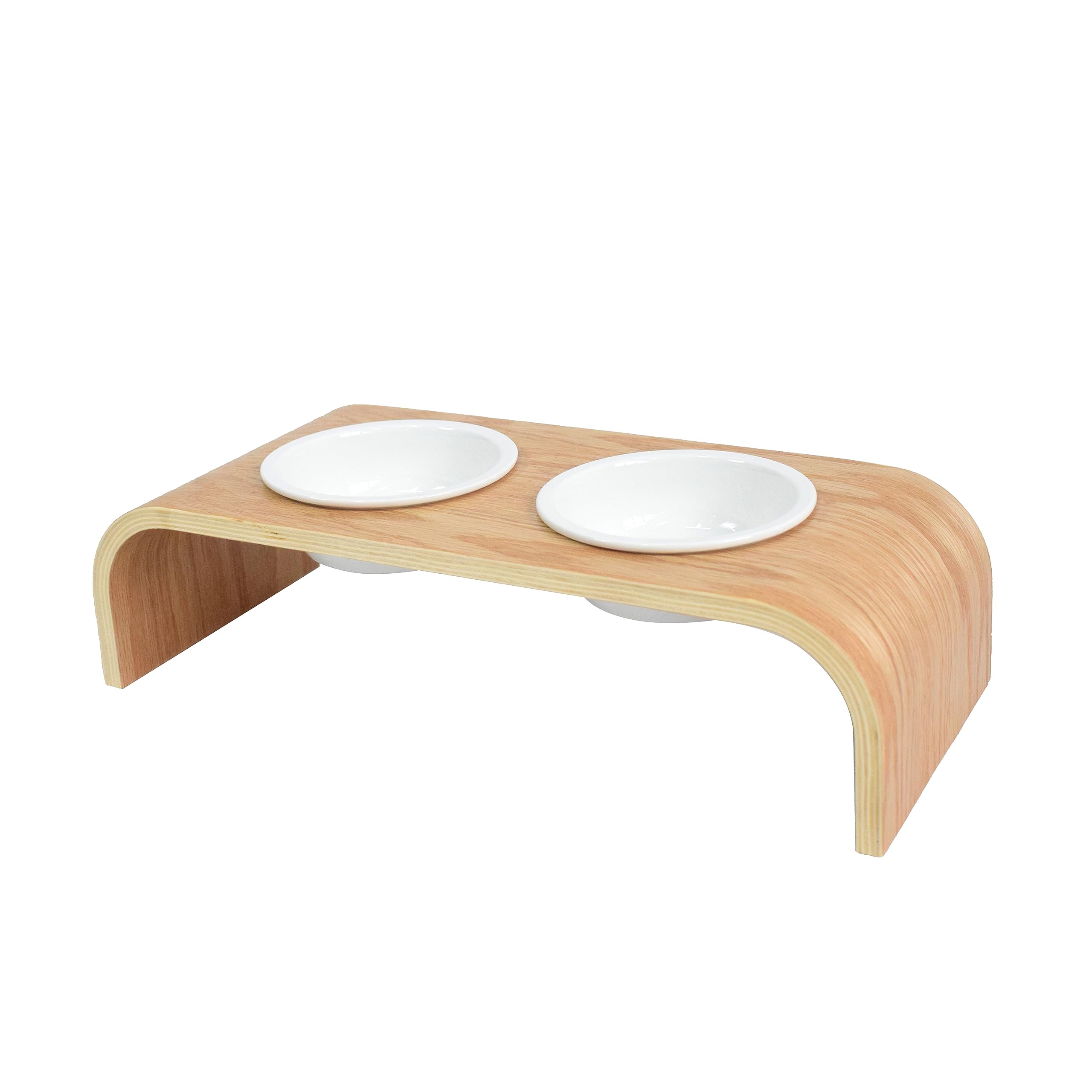 Ciotola per gatti e cani di piccola taglia | 250 ml | ciotola per gatti | ciotola per cibo | ceramica | con 2 + 2 ciotole | 4 ciotole | set per gatti | legno di bambù