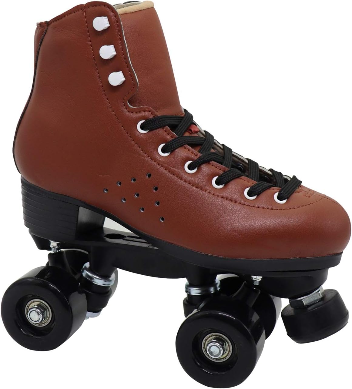 Tmpty Roller Skates For Women Double Row 4 Wheel Skates with Adjustable ice point Quad Skating Shoes for Rink, Artistic and Rythmic Skating (Color : Brown, Size : 6)