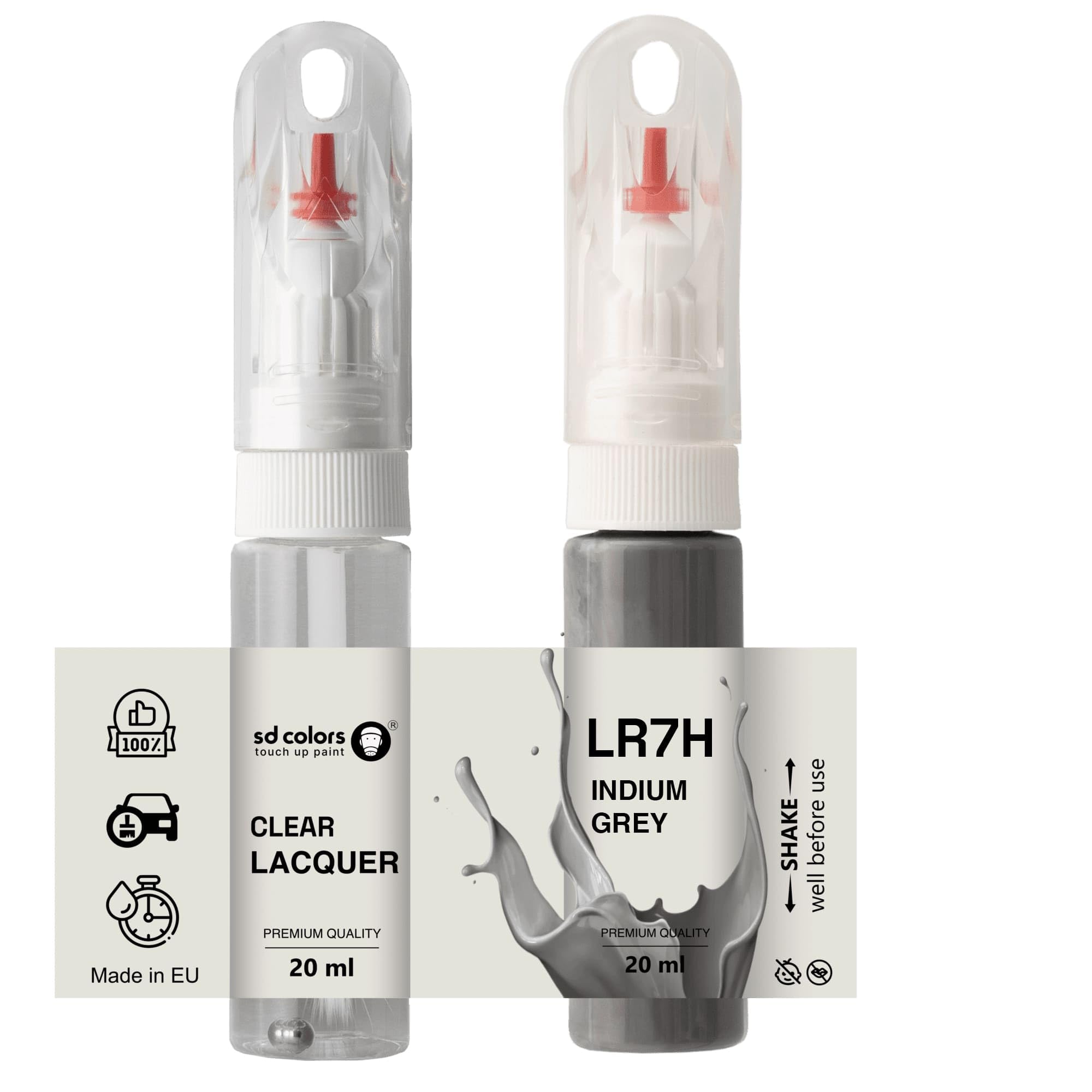 Sd Colors Paint+Lacquer Indium Grey Lr7h H2 X3 Touch Up 20 Ml Paint Brush Repair Scratch Chip (Paint+Lacquer)