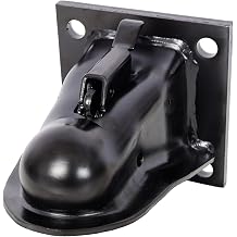 2-5/16 Inch Flat Mount Trailer Coupler 14000 LBS GTW, Heavy Duty Trailer Hitch Coupler with Grade 8 Hardware Kit, 4-1/2 Inch Hole Spacing, Black E-Coat Finish for Dump Equipment Trailers