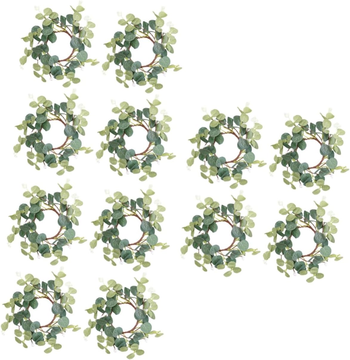 NOLITOY 12pcs Boho Wreaths Table Candle Ring Flower Candle Rings Wreaths Bulk Decorations
