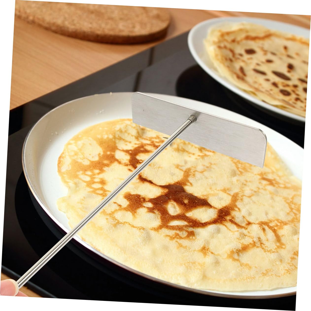 NAMOARLY 1 Pancake Rake Crepe Spreader Stainless Steel for Versatile Usage on Electric Flat Griddles