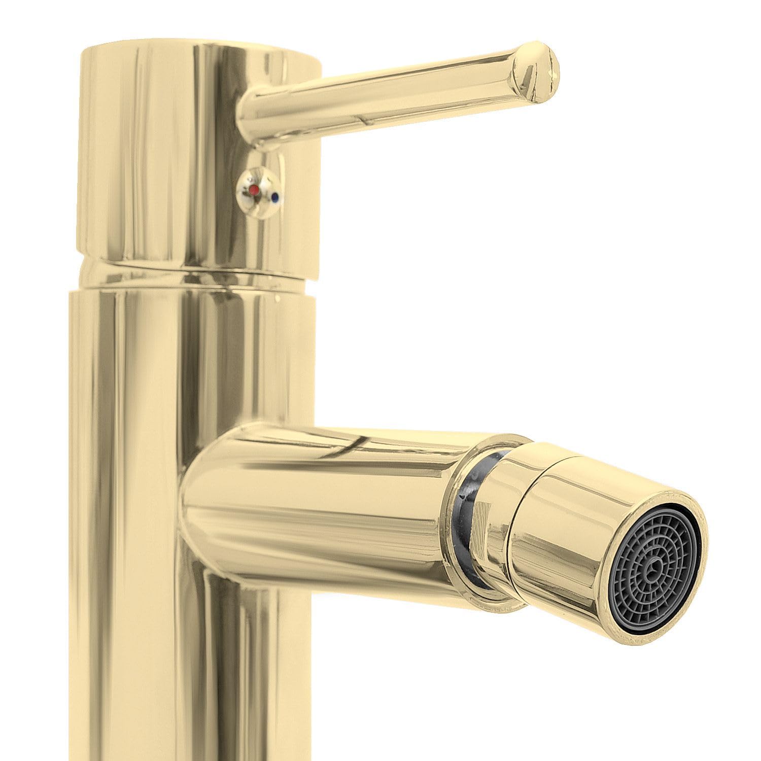 Rea - Rubinetto Bidet Tess L.Gold Miscelatore Monocomando In Ottone Per Wc Bagno (Oro) 12 X 4,5 X 18,5 cm