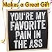 You're My Favorite Pain In The Ass - Wooden Sign - Farmhouse Home - Great Must Haves Couples Bedroom Decor, Quotes, Signs for Home Decor, Funny Gifts for Her