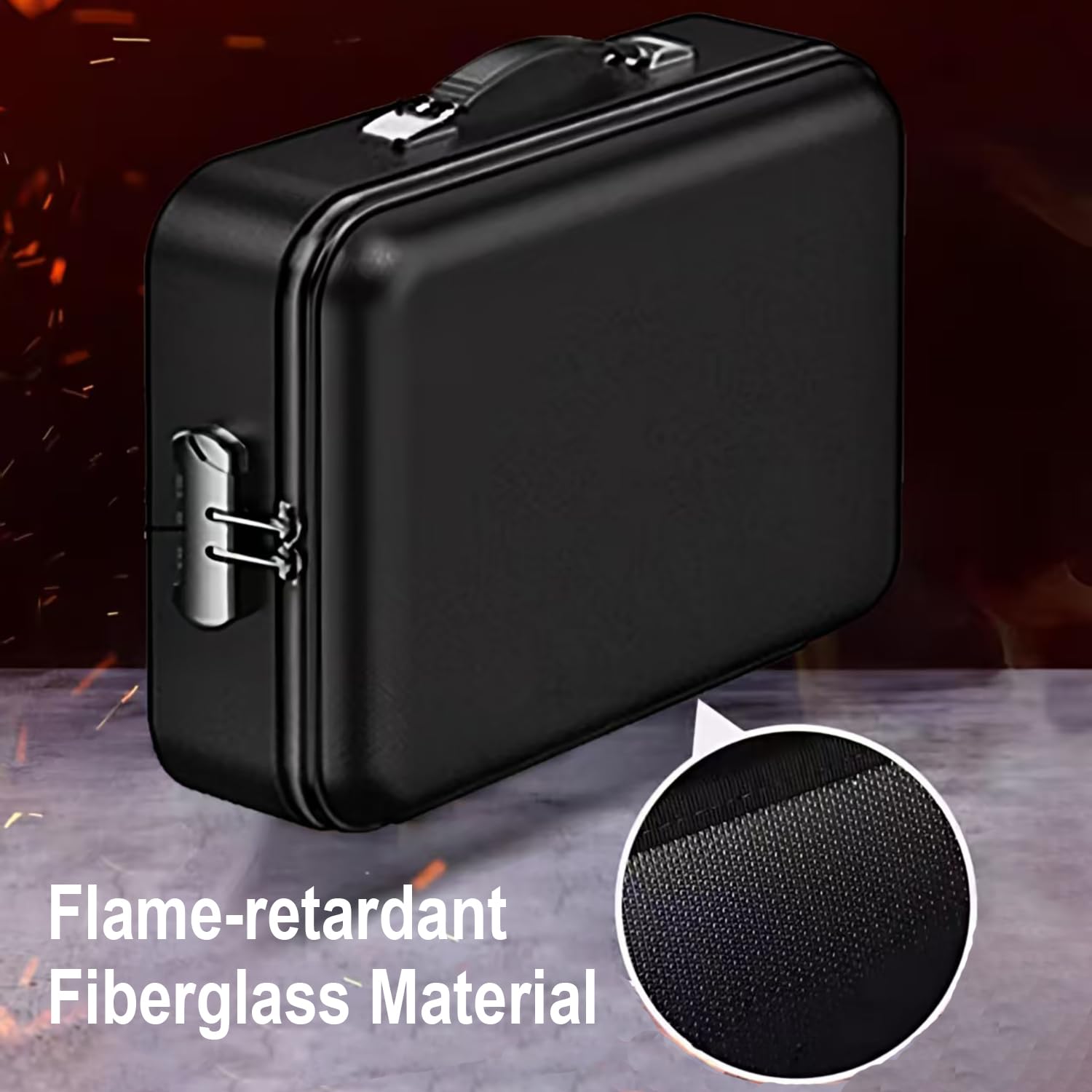 Caja de Documentos Ignífuga,Funda Rígida para Documentos con Cerradura de Combinación y 13 Compartimentos,5200°F Mejorado con Aislamiento Térmico, Caja de Almacenamiento Ignífuga e Impermeable
