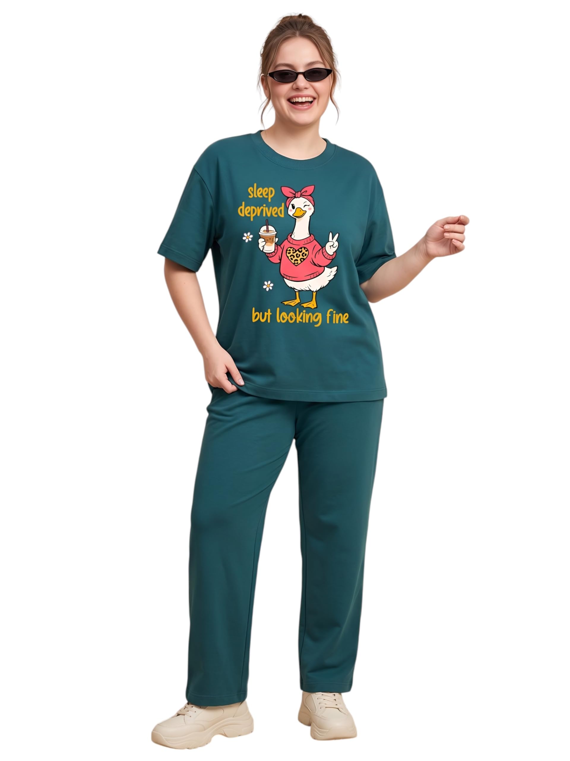 my swag Women Night Suit Set with Half Sleeve T-Shirt & Pajama | Soft Comfortable Sleepwear Lounge Wear Co Ord Set for Women-picture-36