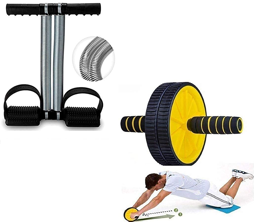 SUPERTEXON Double Spring Tummy Trimmer Ab Roller Abdominal Exercise Fitness Equipment for Men & Womens (B09HL2SZPF) Amazon Price History, Amazon Price Tracker