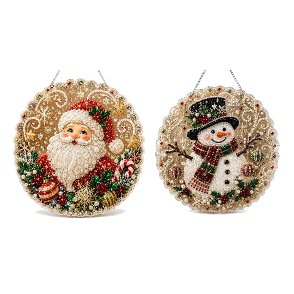 Christmas Pearl Art Kit, 9.9in Acrylic Beaded Suncatcher โ image 1