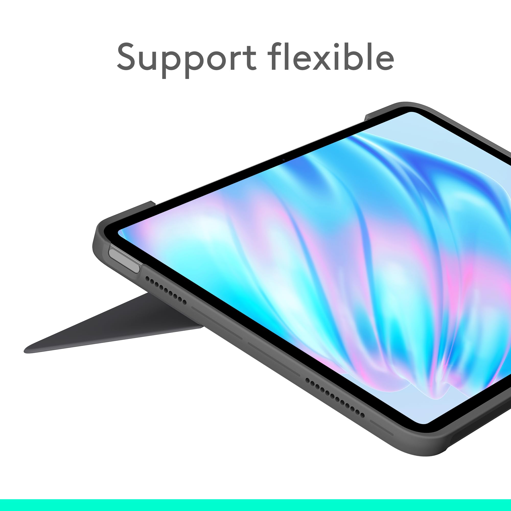 Logitech Combo Touch, étui clavier pour iPad Air 11 pouces (M2 et M3), iPad Air (5e génération)- Clavier rétroéclairé amovible avec support, Clavier Français AZERTY - Gris