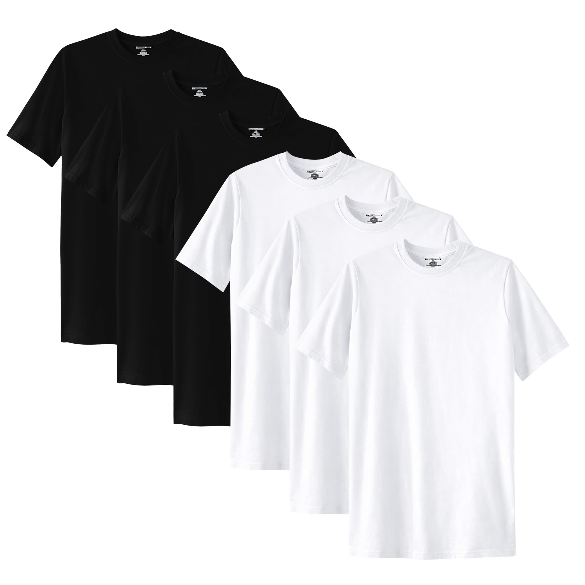 Different Touch 6 Pack Men Big Tall 100 Cotton Crew Neck T-Shirts