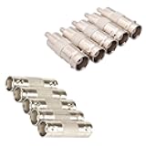 XFFCSEC BNC & RCA Coaxial Connector : 5 BNC Coupler+ 5 BNC to RCA Adapter,BNC Female Jack to RCA Male Plug Adapter for CCTV Home Security Surveillance Different Extend Cable Runs (10 Pack)