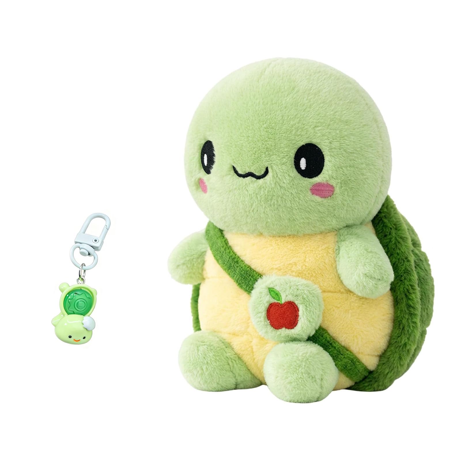 Turtle Teddy Soft Plush Toy 26x17cm W/Keychain, Marine Life for Sleep Decor