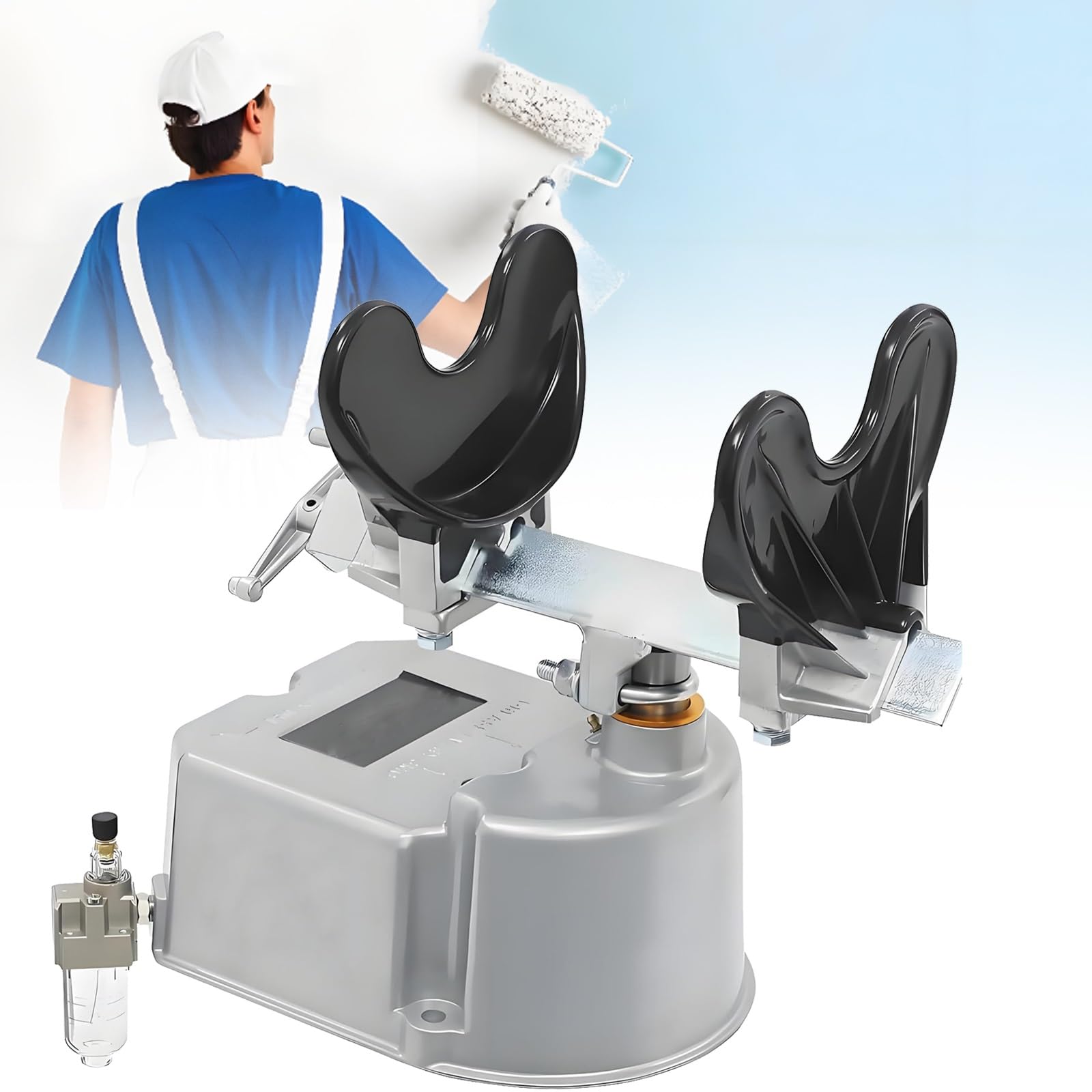 Agitador de pintura neumático, oscilación de 30°, presión de aire 0,2-0,6 MPa, 15 min/cubeta 0-500 veces/frecuencia de oscilación mínima