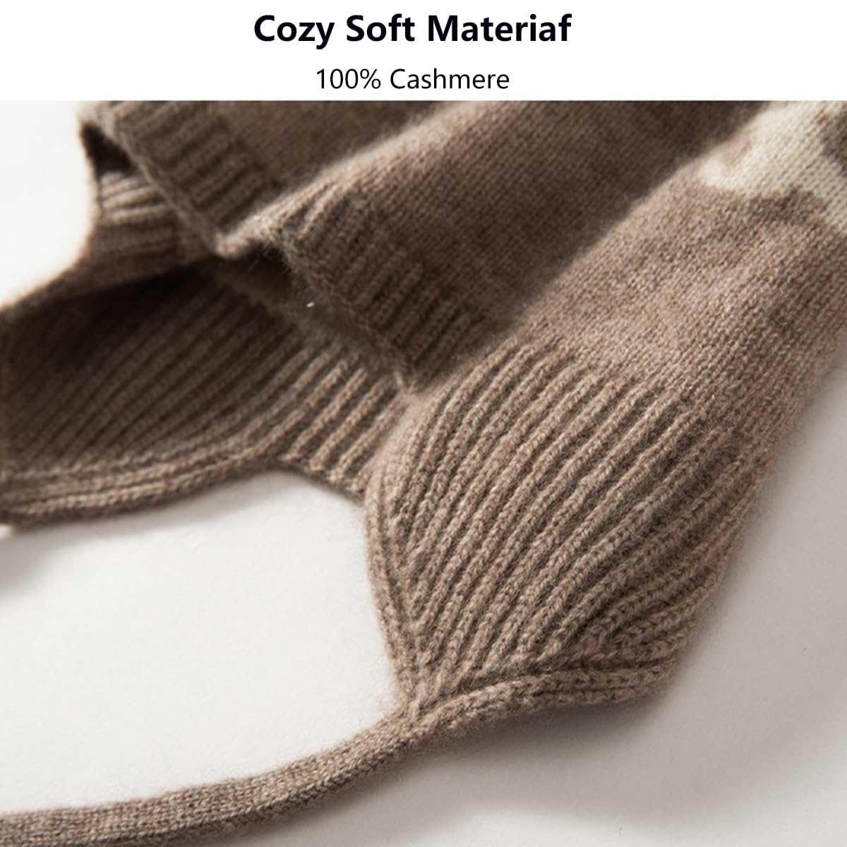 100% kaszmirowa czapka z pomponem, czapka beanie dla dzieci chłopców i dziewczynek w wieku 3-8 lat, zimowa, miękka, ciepła czapka z dzianiny ze zdejmowanym pomponem, słodka czapka na narty, brązowy
